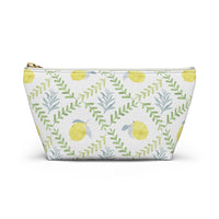 Lemon Tile Accessory Pouch w T-bottom in Green